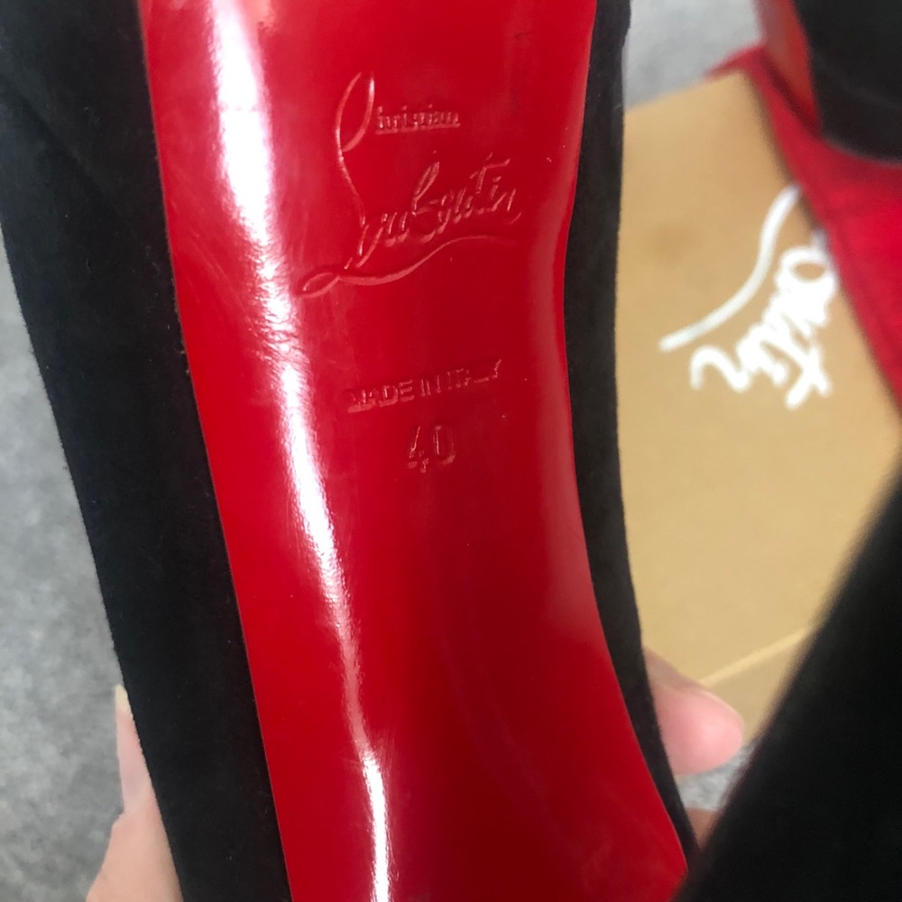 ❌SOLD❌Louboutin BIBI 140mm. Suede. Black. Size 40. - Picture 11 of 12